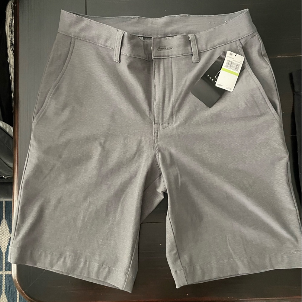 PGA Tour Gray Flat Front Shorts Modern Fit